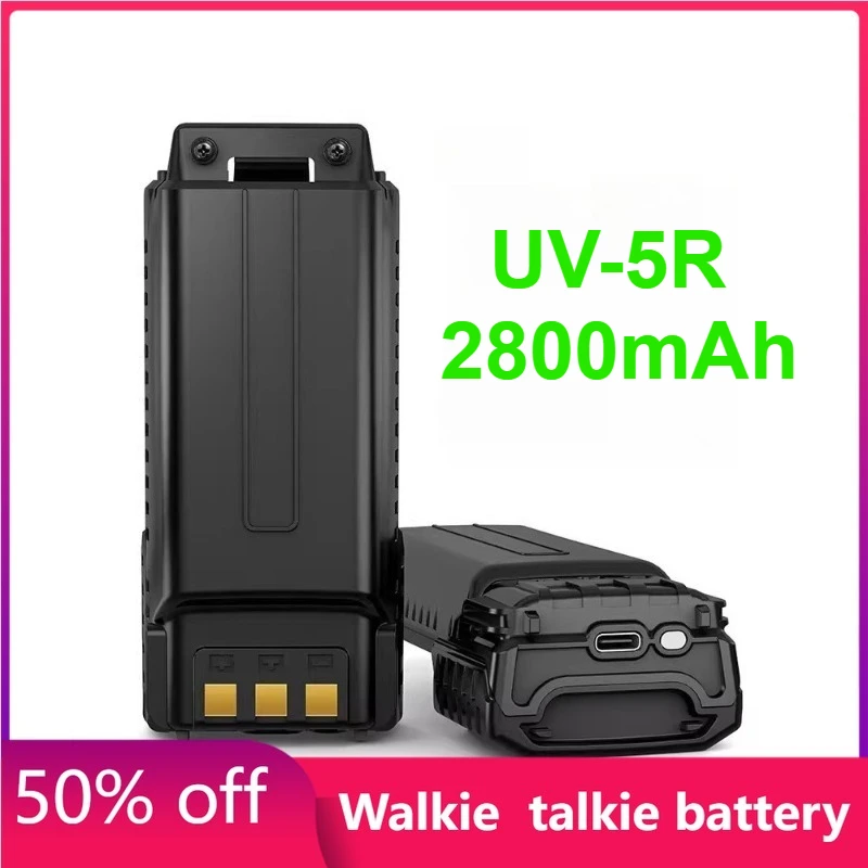 

UV-5R 2800mAh Battery Type-c for BF-5R 5RA 5RE Radios Accessory Walkie Talkie Batteries