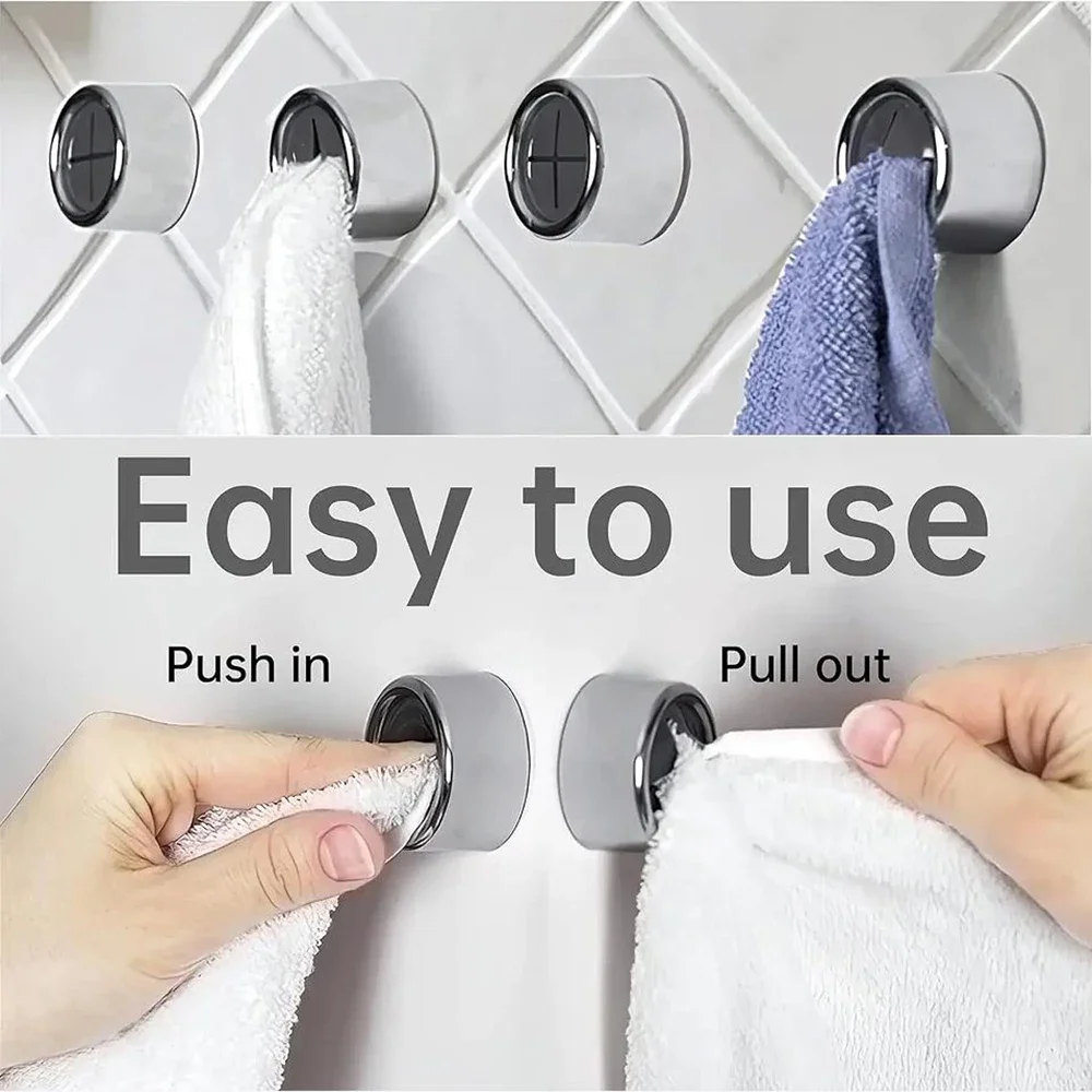 8/1PCS New Wall Mounted Towel Plug Holder Self-adhesive Towels Hanging Rack Rags Cloth Clips Home Bathroom Kitchen Storage Hooks