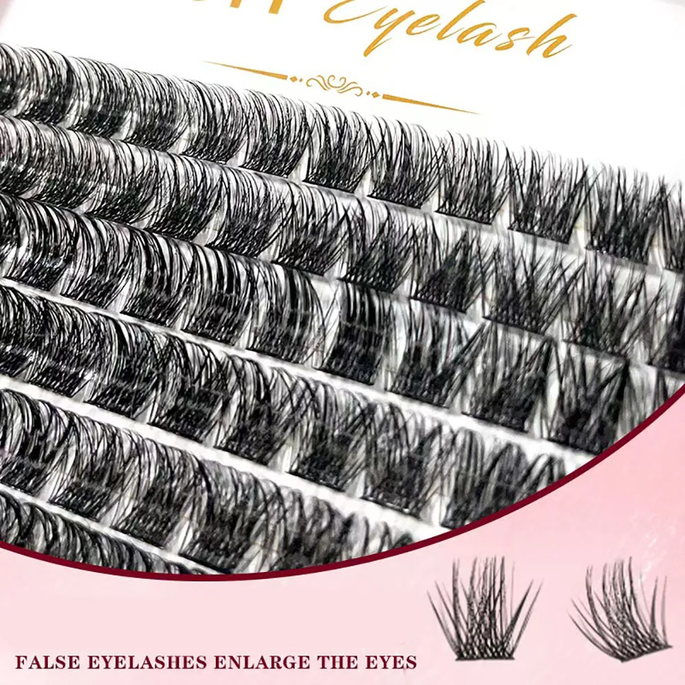 384本入りまつげエクステセット、つけまつげセグメント化ナチュラルまつげセット、シングルクラスター