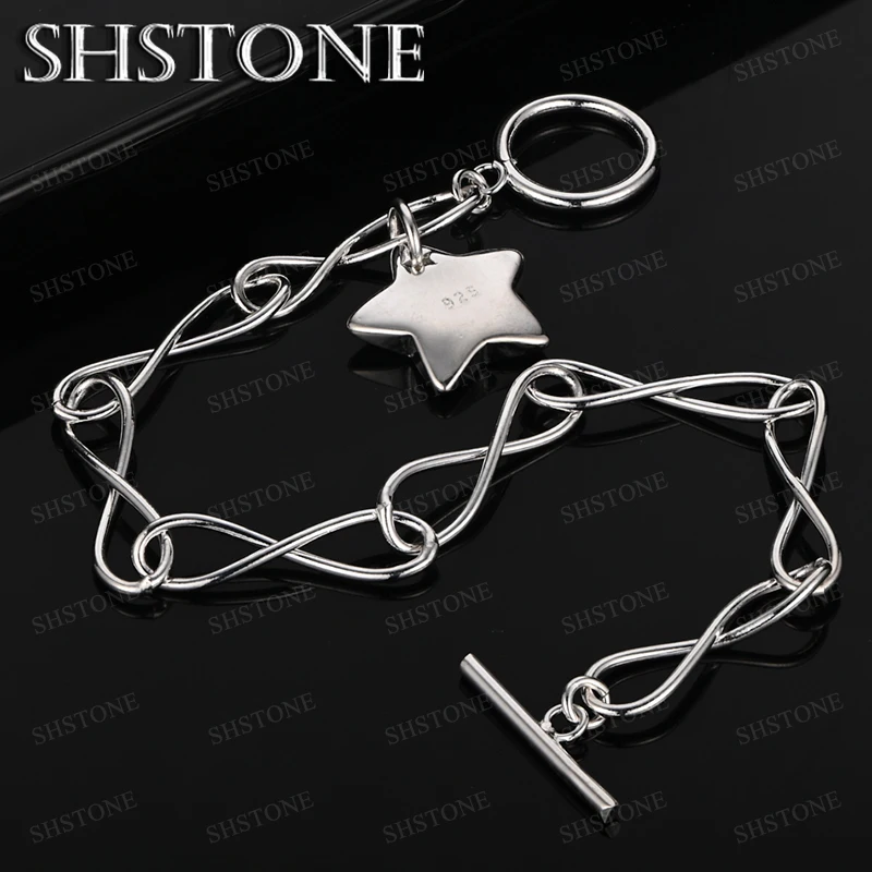 

Fine 925 Sterling Silver Star Bracelet For Women Men Valentine's Day Wedding Party Fashion Jewelry Silver Bracelet Accessories