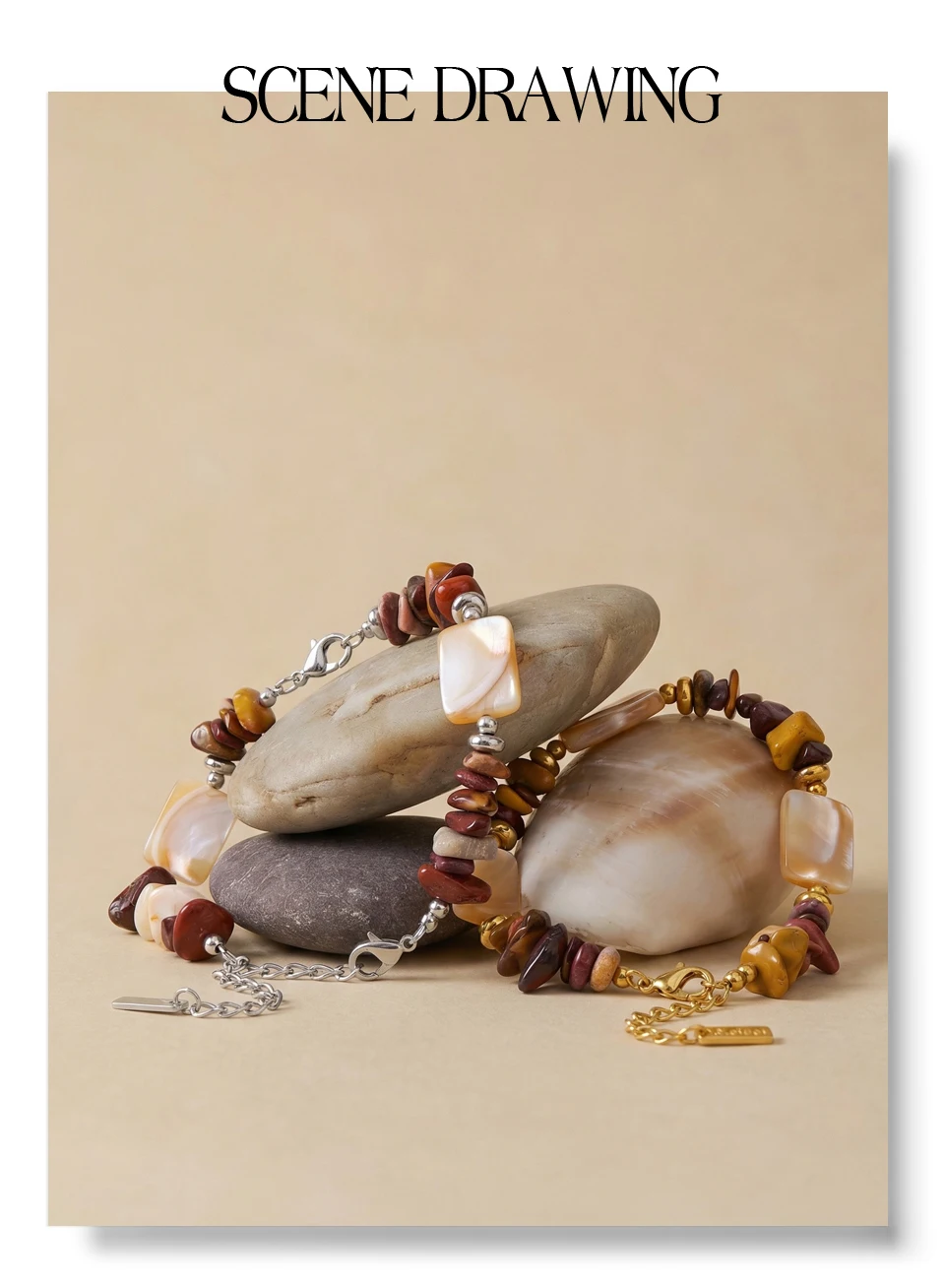 Yhpup Edelstahl Naturstein Muschelketten-Armband 2026 Sommer Mode Perlen Handgefertigter Handgelenkschmuck Geschenk Wasserdicht – Detail 4