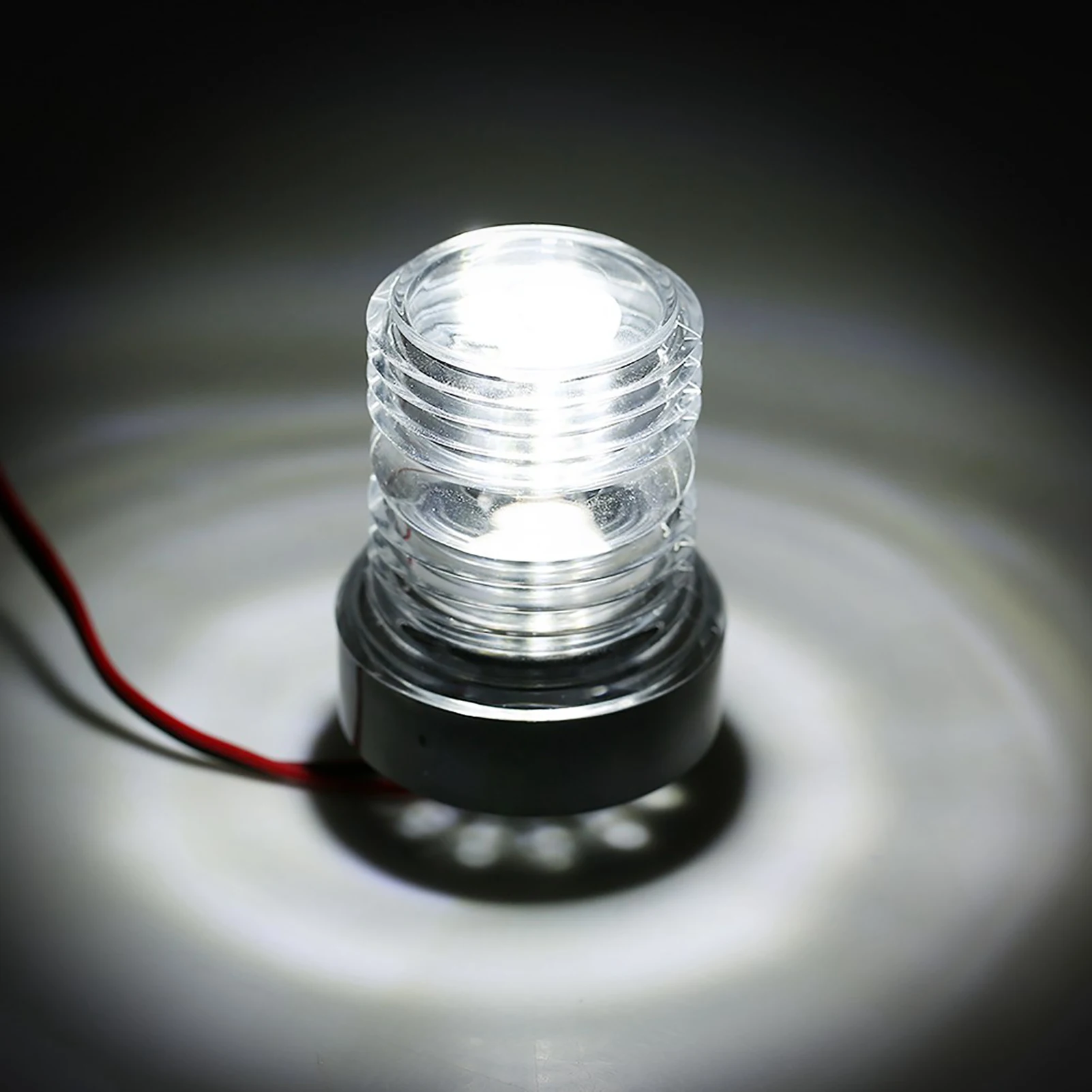 مرساة بحرية LED مقاومة للماء ، ملاحة لليخوت والقوارب ، مستديرة بالكامل ، شهيرة ، بيضاء ، 12 فولت