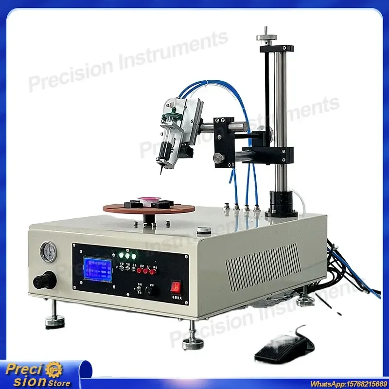 For Desktop Small Round Glue Dispenser Automatic Rotating Plastic Cover Glue Machine for Speaker Sound Film Light Bulb
