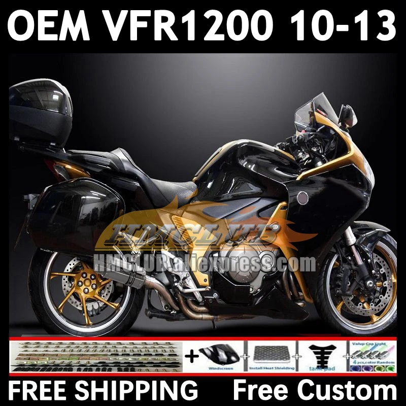 Injection For HONDA VFR1200 VFR 1200 RR CC 87No.22 VFR-1200 10 11 12 black golden 13 VFR1200RR 2010 2011 2012 2013 OEM Fairings