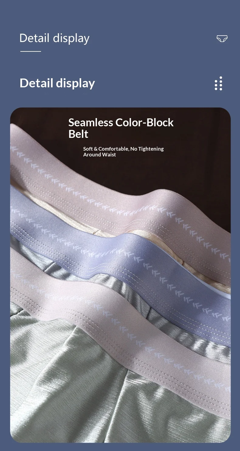 4-teiliges Luxus-Set Satinartige Herren-Shorts Sexy Glatte Kühle Unterhose Eisseide Schnelltrocknende Slips Atmungsaktive Herren-Unterwäsche – Detail 13