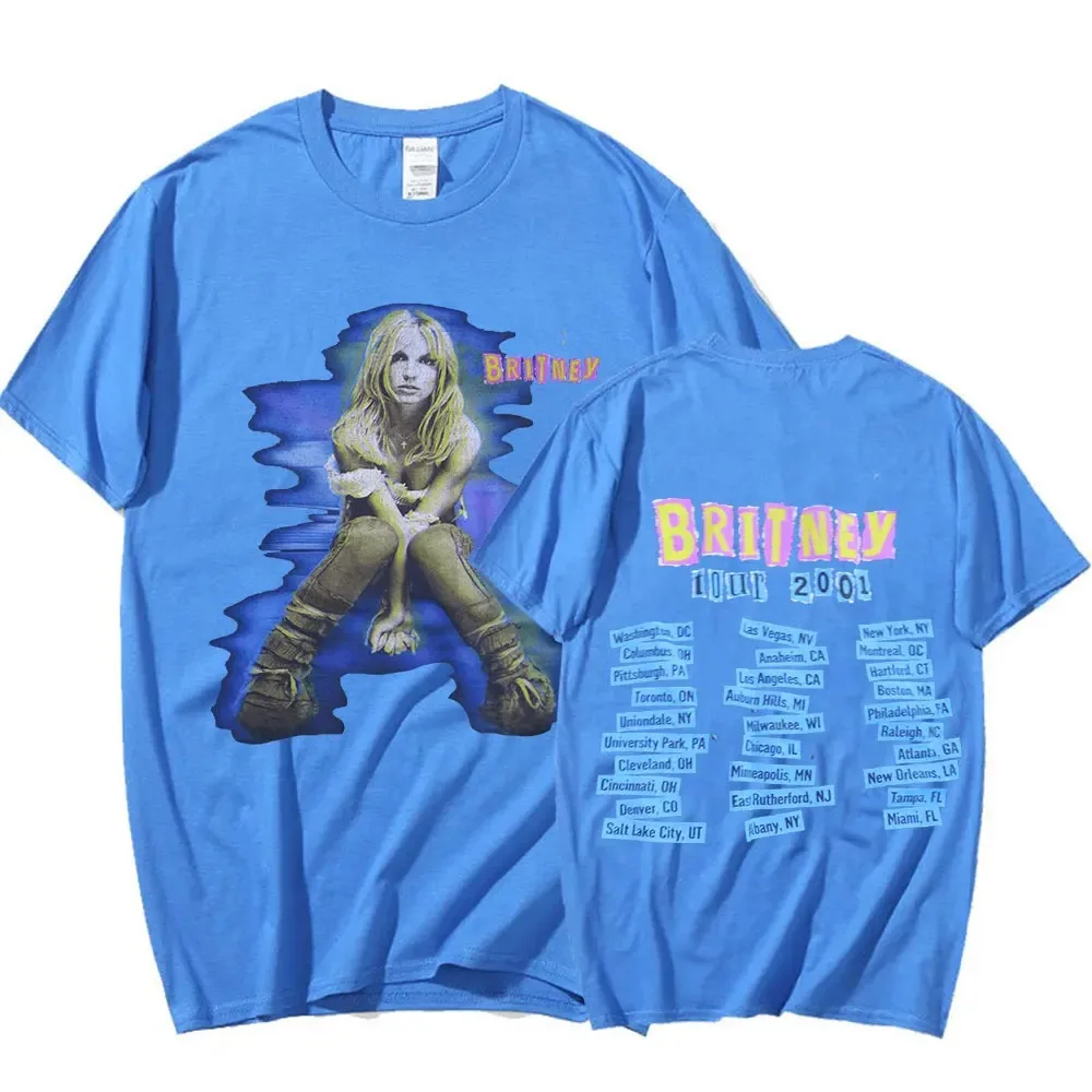 Britney Spears The Britney Tour 2001 T Shirt Men Women Pure Cotton Casual T-shirt Harajuku Girl Short Sleeve T Shirts Streetwear