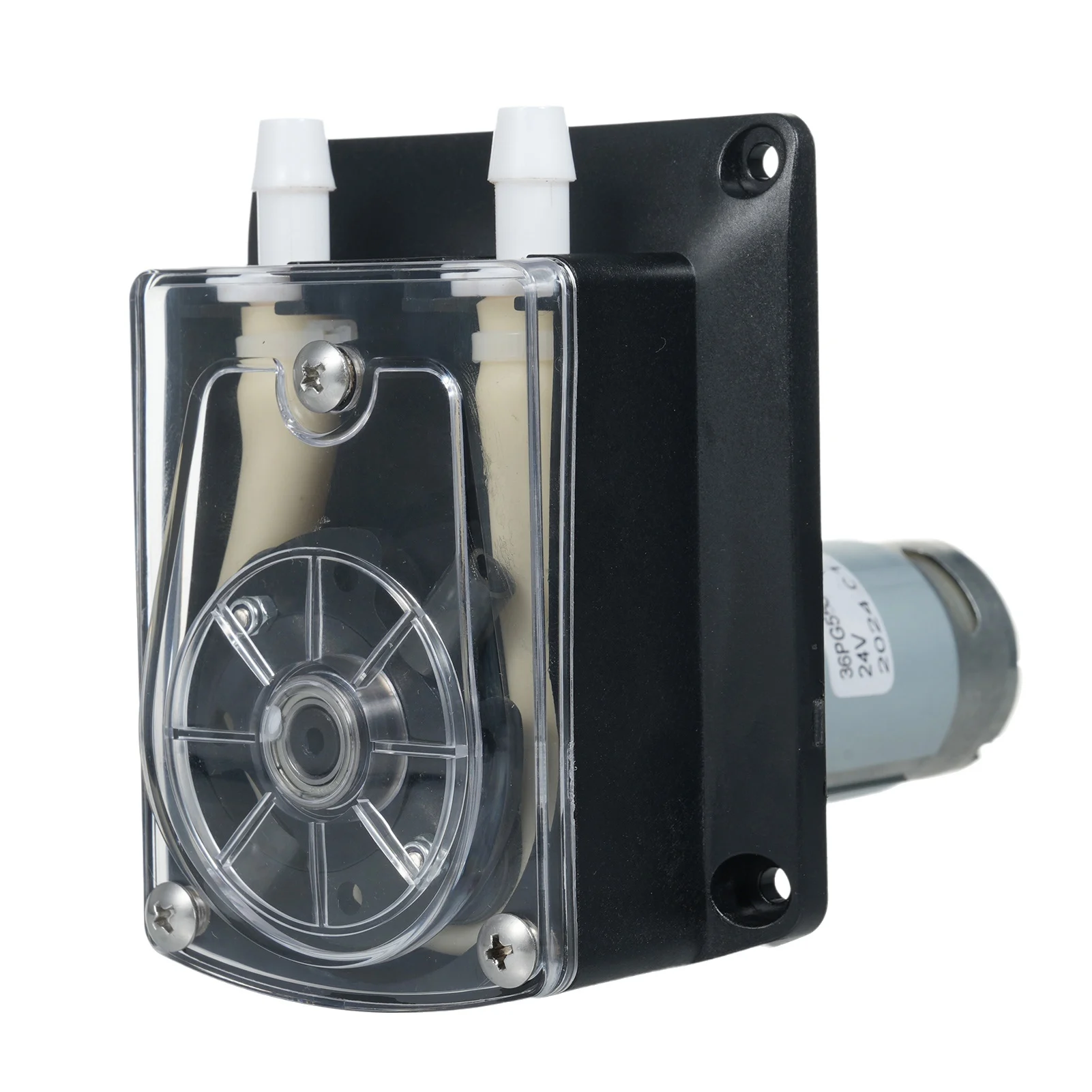 GROTHEN 24V Peristaltic Pump, High- Liquid Metering Pump, 1500 mL/min, with 2 rollers and food-grade PHARMED BPT tubing
