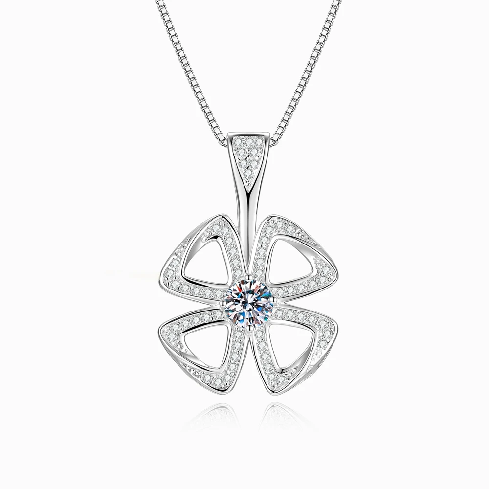 

D Color 0.5ct Moissanite Pendant Necklace S925 Sterling Silver Zircon Necklace for Woman Birthday Party Jewelry Gift