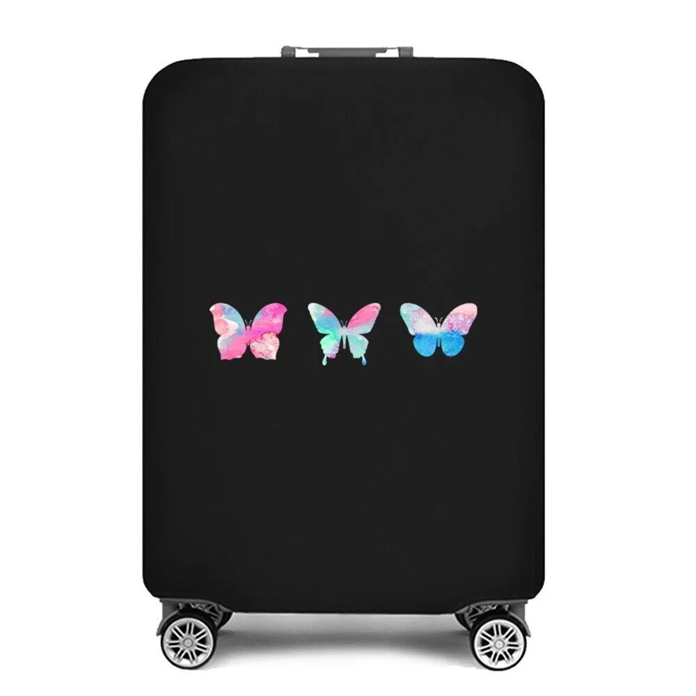 Elastic Luggage Cover Glitter Love Butterfly Print Suitcase Protector Dustproof Anti Scratch For 18 32 Inch Travel Case