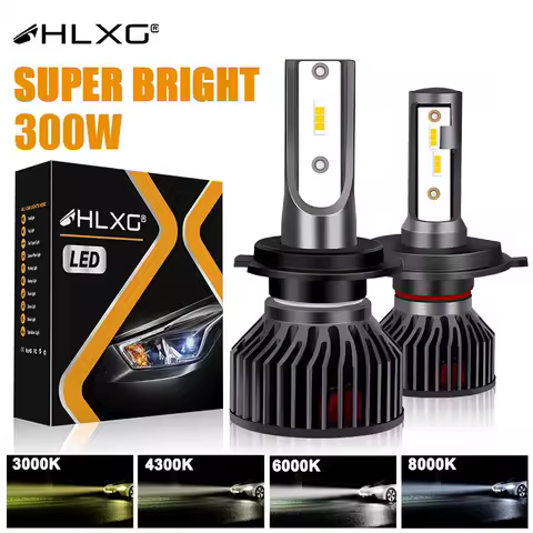 HLXG H4 LED H7 H11 H8 H1 9005 HB3 HB4 9006 Auto Car Headlight Bulb Motorcycle 6000K 12V 4300K 8000K Turbo PTF Fog light 2pcs