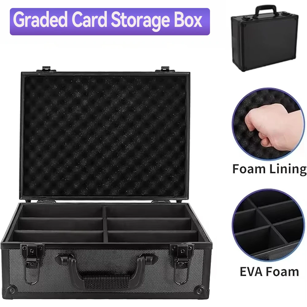 Graded Card Storage Box Organizer for PSA BGS FGS SGC Slabs Universal Card Brick Case Holder for MTG PKM Sports Trading Cards