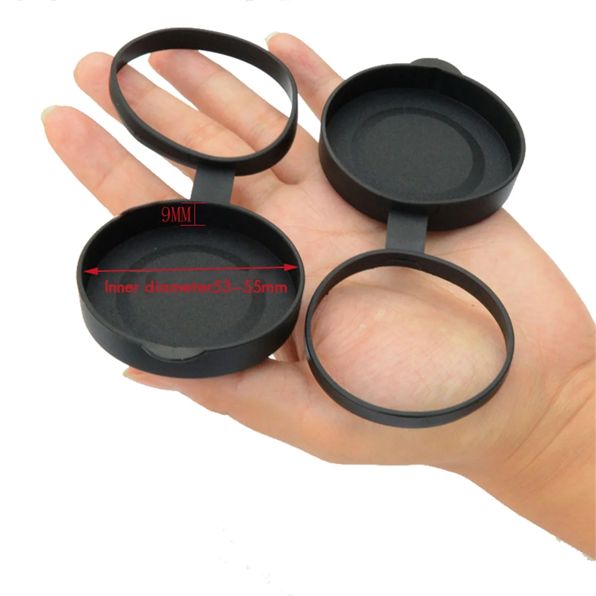 ABZDD 2 pièces jumelles protection en caoutchouc objectif lentille capuchon binoculaire meilleur protéger 52-55MM