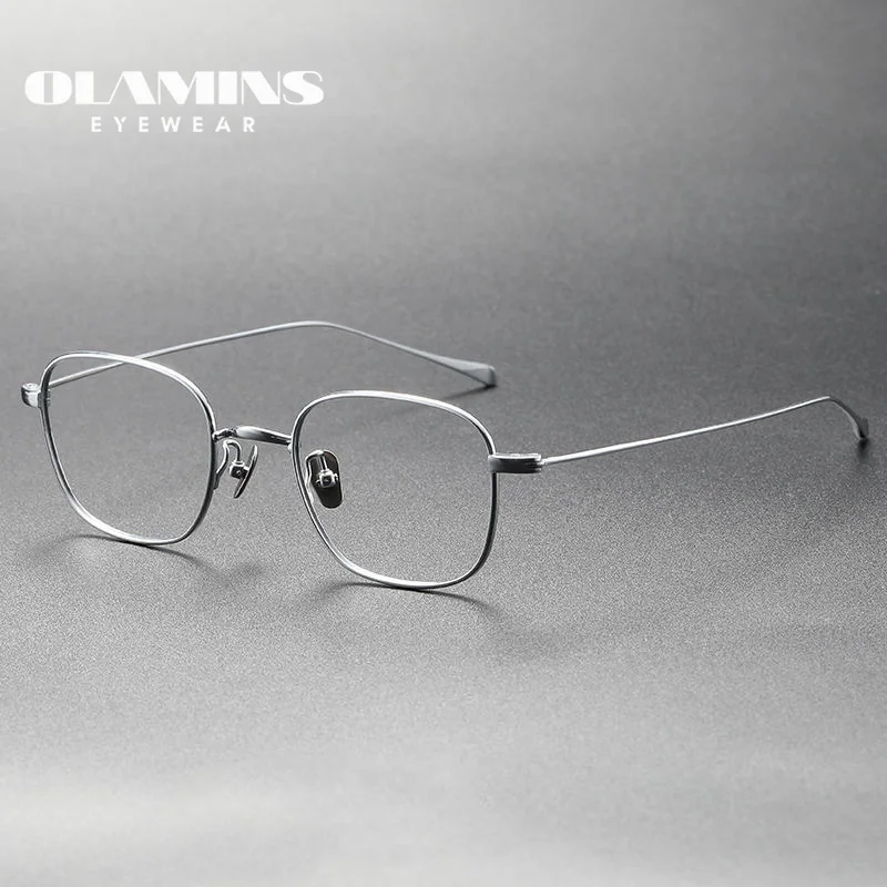 

OLAMINS​ Titanium Glasses Round Frame For Men Women Optical Myopia Prescription Glasses Eye Wear Spectacles GWS199