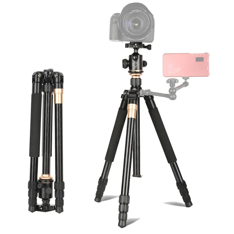 Fusitu Q999 Lightweight Camera Tripod Stand Portable Monopod Ball Head Professional Travel Tripod For Phone Camera DSLR