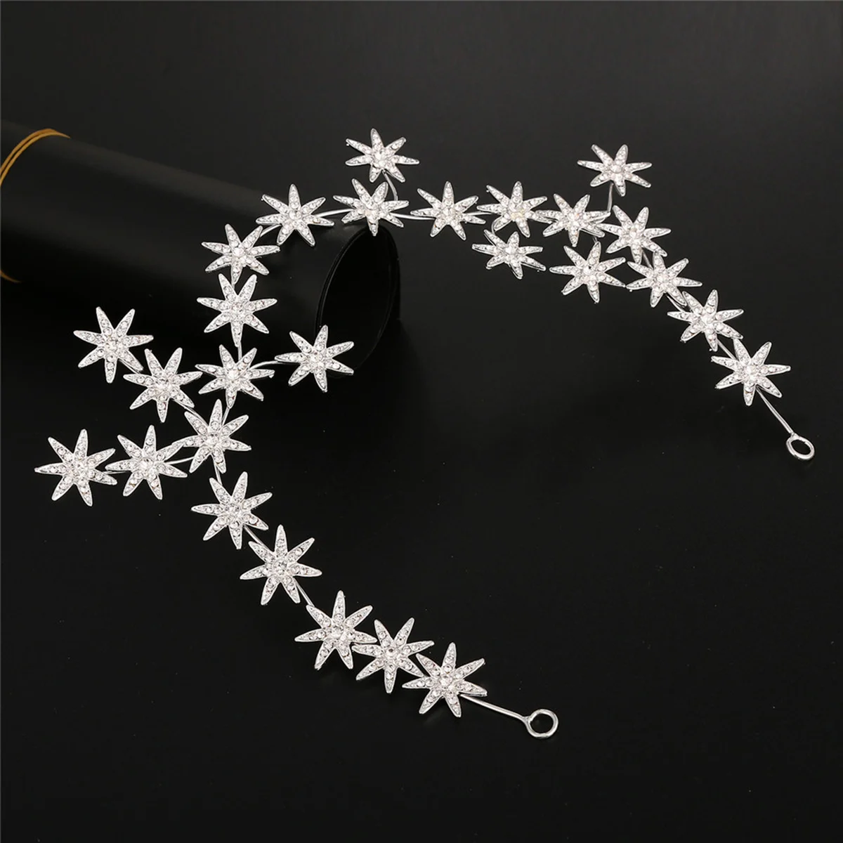 1pc Rhinestone Stars Hair Hoop Silver Bridal Headband For Wedding Party Women Fashion Hair Accessory Bride Daily Wear