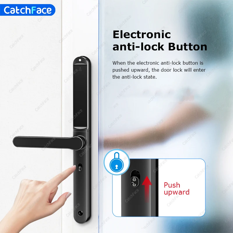 Impermeabile TTLock Cancello esterno Impronta digitale Bluetooth APP Codice RFID Serratura elettronica intelligente senza chiave per scorrevole in alluminio di vetro