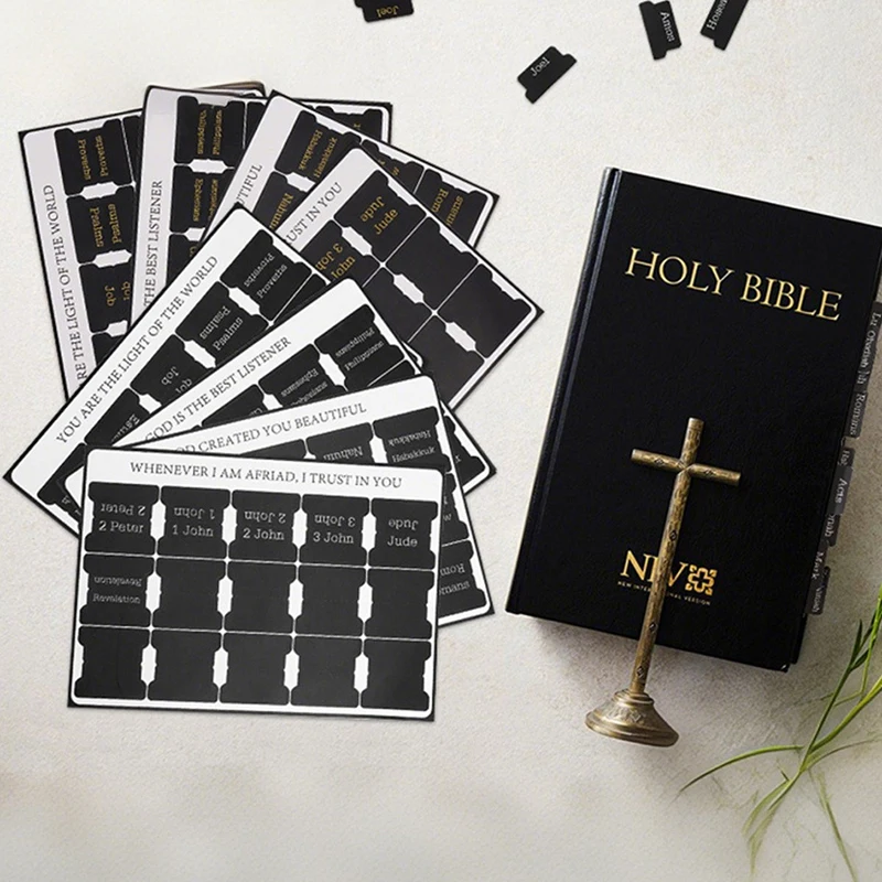 

75 Laminated Bible Tabs Set - Colorful Index Tabs for Easy Scripture Navigation, Study Bible Book Markers for Men & Women