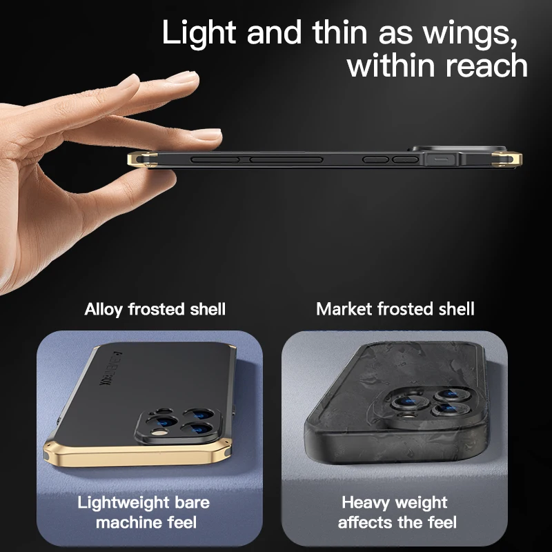 Aluminum Metal Shockproof case For iPhone 15 14 13 12 Pro Max Armor Back Cover for iphone 15 14 Pro XS MAX XR 6 7 8 Plus X Coque