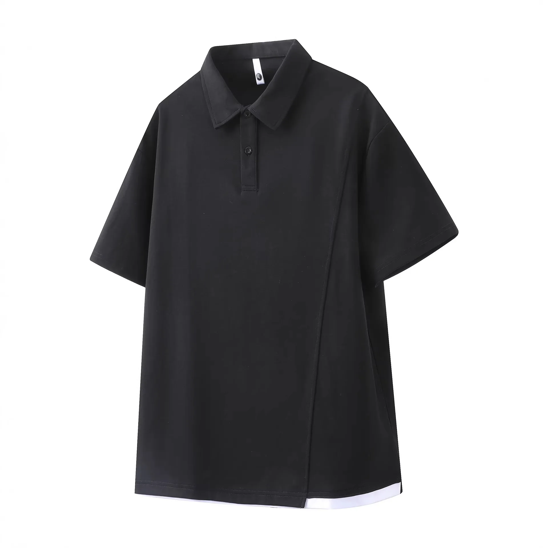 Men's Summer Fashion Color Block Casual Short Sleeve Polo Shirt Comfortable Loose Fit Versatile New Style Youth Popular POLO