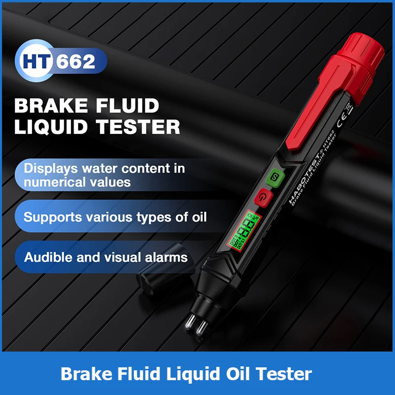 Car Brake Fluid Moisture Meter Liquid Oil Tester Analyzer For DOT3/DOT4/DOT5.1 Brake Oil Quality Check Pen Sound Light Alarm