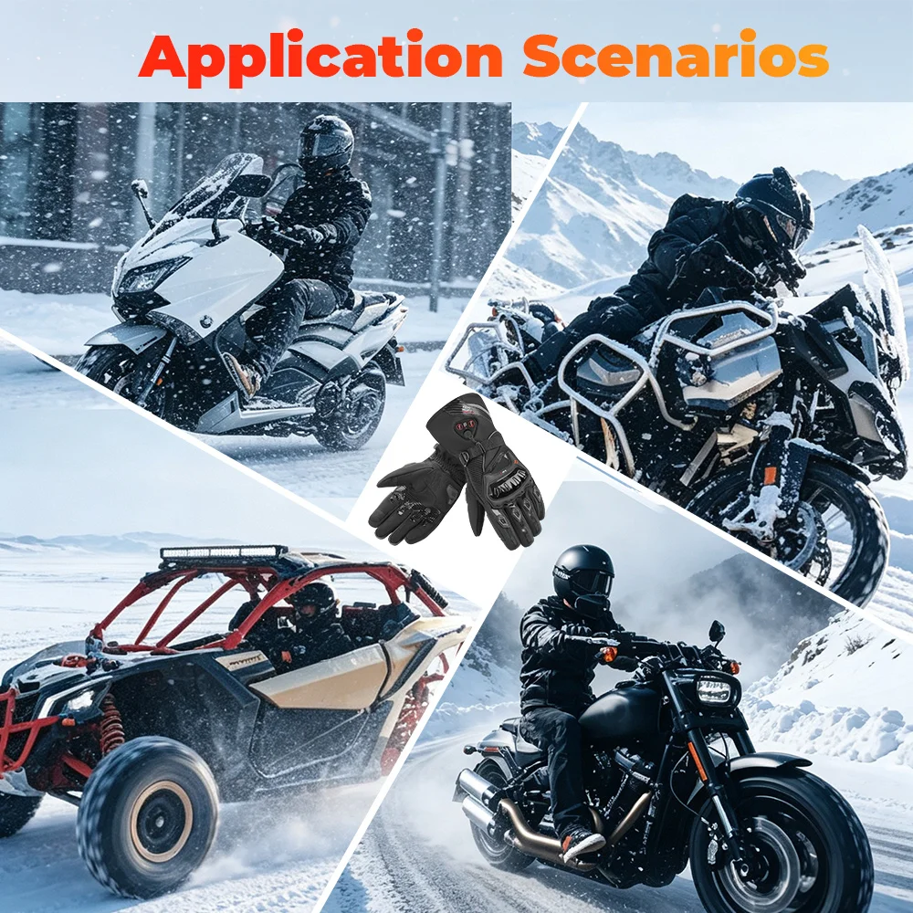 KEMIMOTO Motorrad-Heizhandschuhe Winter Moto-Heizhandschuhe Warme Wasserdichte Wiederaufladbare Heizhandschuhe für Schneemobile – Detail 34