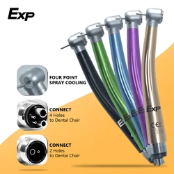 Exp Colorful High Speed Handpiece Air Turbine B2 M4 Ceramic Bearing Four Water Spray Standard Head Push Button Handpiece