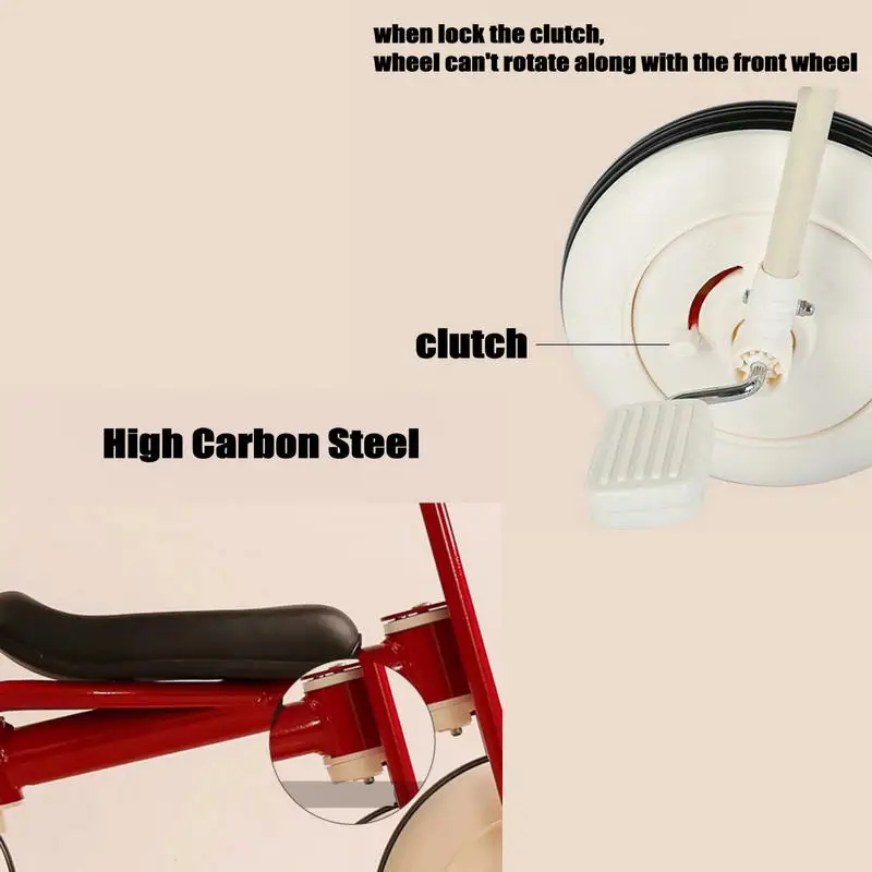 Triciclo infantil estilo simples com cesta e guarda-chuva, carro de passeio de bebê com roda de borracha, bicicleta infantil fofa com barra de pressão ajustável