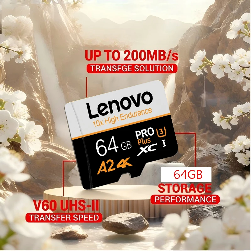 LENOVO High Speed Micro TF/SD HC/SDXC 16GB  512GB 256GB 128GB 32GB 64GB 100MB/s UHS I A1 for Phone Laptop Desktop UHS I V30 A1