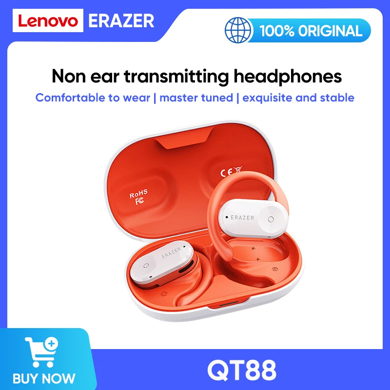 ERAZER QT88 TWS Earphones Bluetooth 5.3 HiFI Stereo Waterproof Earbuds HD Bone Conduction Headsets Sports Earphone With Mic New