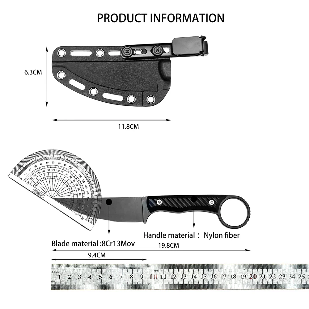 MKC الحرب الأغنام سكين مستقيم 8Cr13Mov Balde المحمولة للرجال والنساء صلابة عالية بقاء العسكرية التكتيكية سكاكين الجيب #6