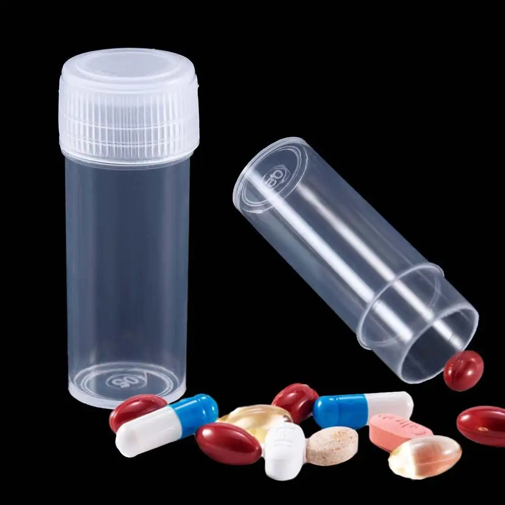 20Pcs Liquid Container Translucent Mini Screw Cap Test Tubes Vials Vials Storage Container Sample Bottle Powder Container