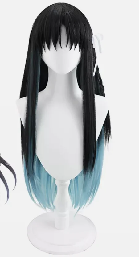 Classroom of the Elite Horikita Suzune Cosplay Wigs 65cm Black Mixed Blue Hair