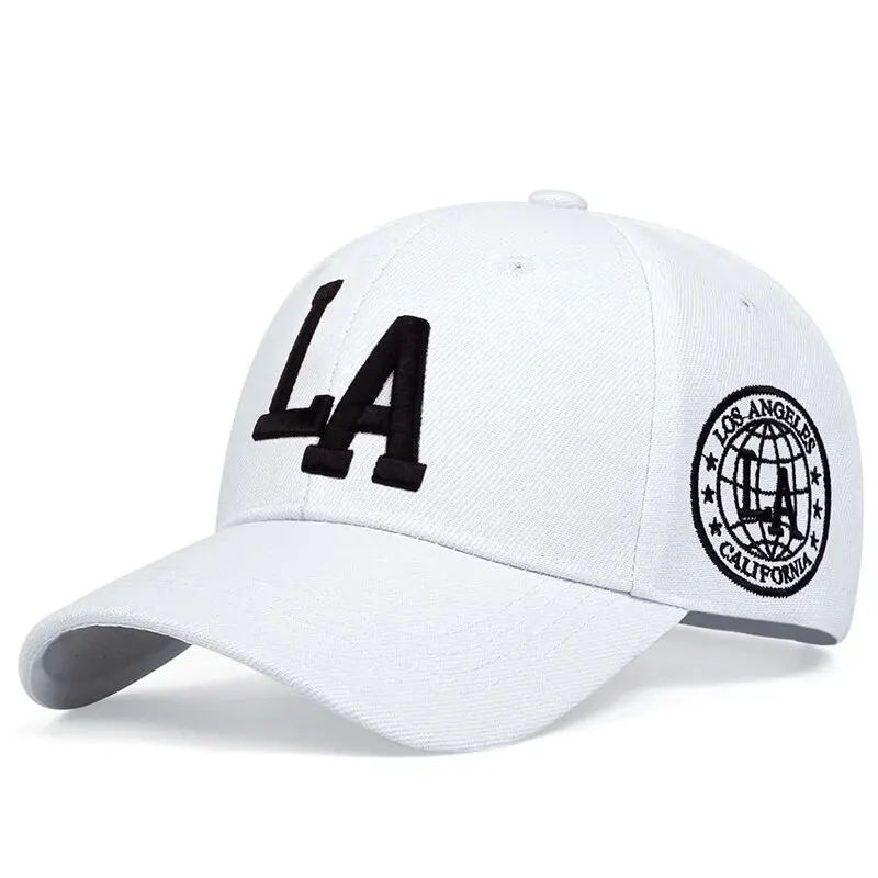 Unisex LA Leter haft Snapback czapki baseballowe wiosenny i jesienny regulowany czapki na co dzień kapelusz przeciwsłoneczny