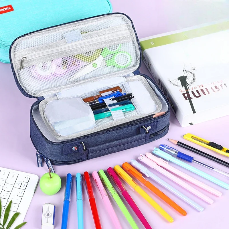 Multifunctional Large-capacity Pencil Case for Primary and Secondary School Students Portable Stationery Box Pen Case Pencil Bag