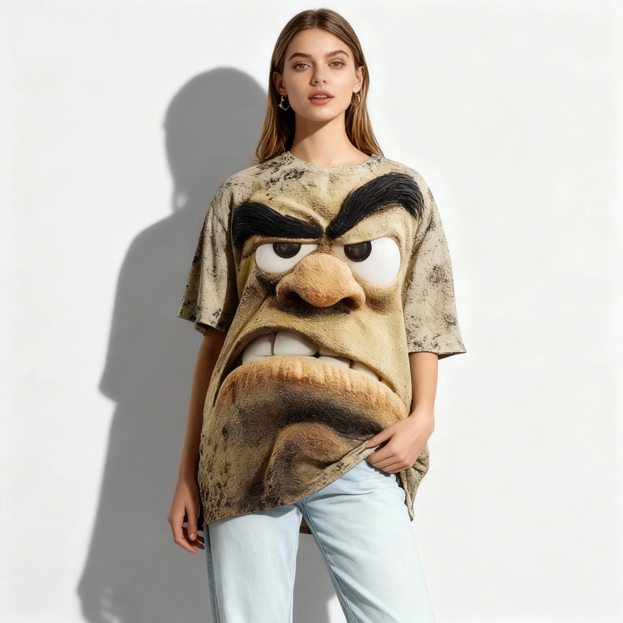 Popular Christmas 3D Parody Santa Claus T-shirt 3D Printed Round Neck Women's Adult Oversized Street Casual Daily Clothing