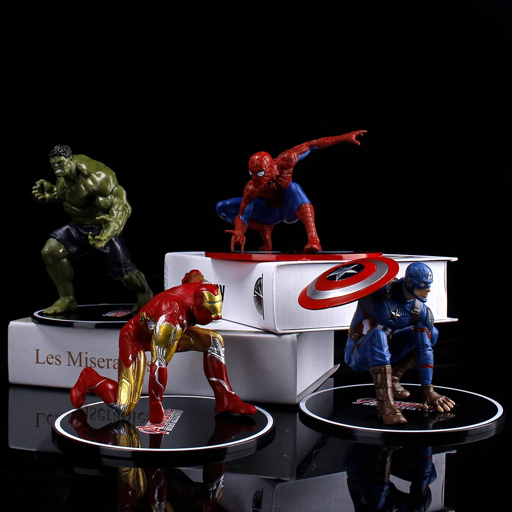 Marvel The Avengers Capitão América Figuras de Ação, boneco modelo Tony Stark, versão em quadrinhos, presentes colecionáveis, enfeites para bolos, brinquedos quentes