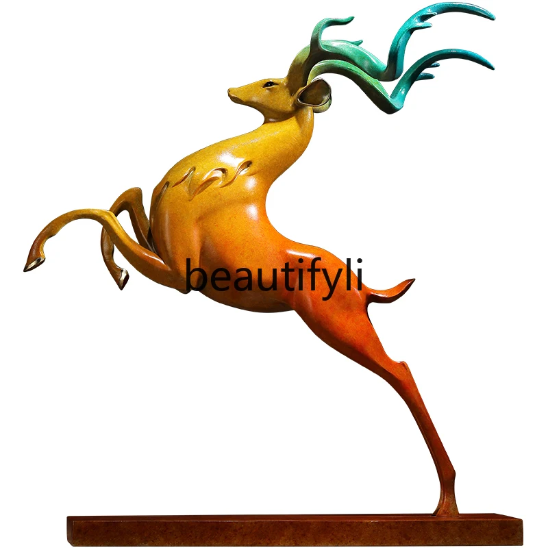 Rongfu Color Bronze Deer Ornament One Deer Gaosheng Crafts Desktop Art