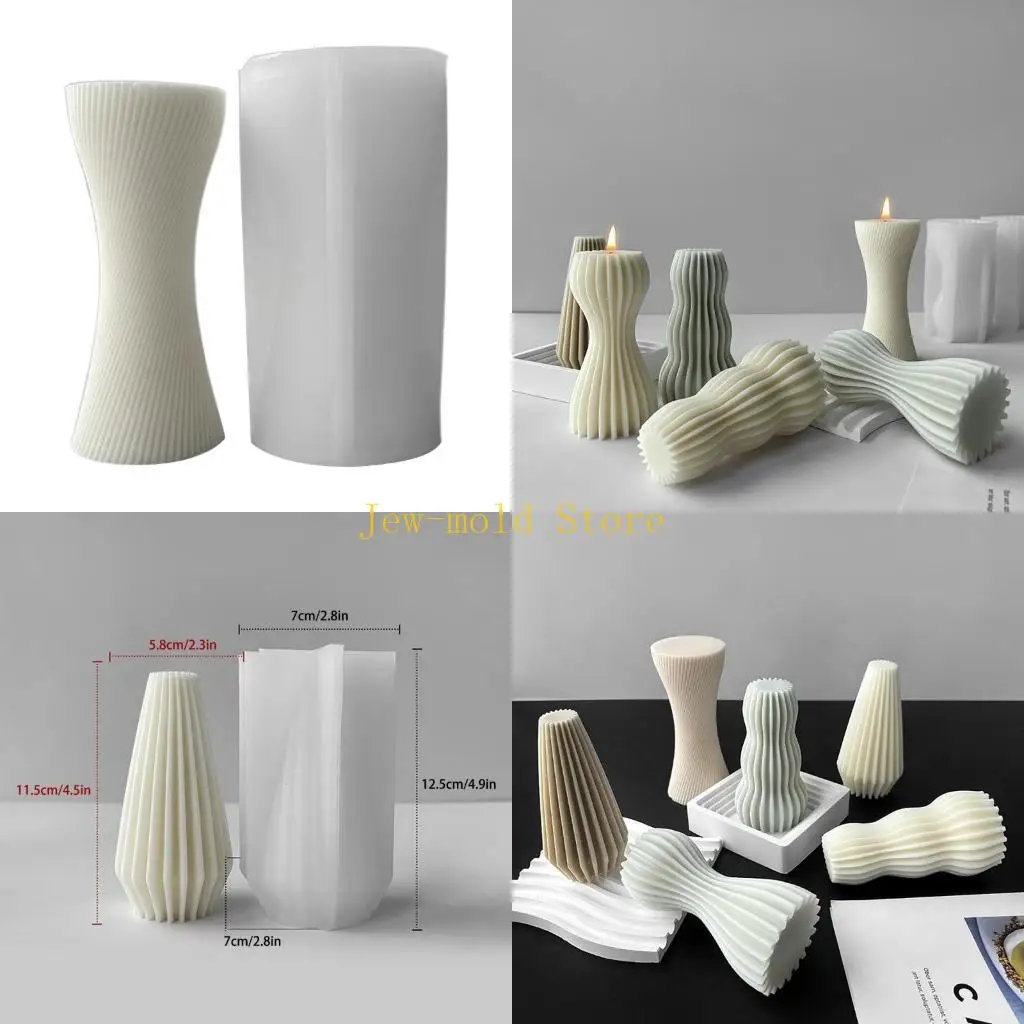 

C71B геометрическая полоса колонна ароматерапия свеча силиконовая форма DIY ремесленная форма