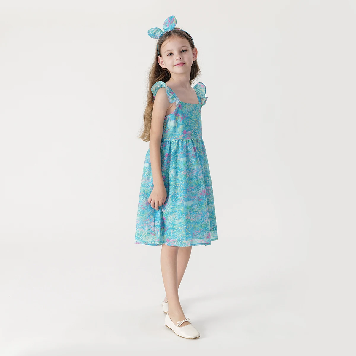 

MARC&JANIE Girls Monet Garden Flutter Sleeve Dress for Summer French Series 240370