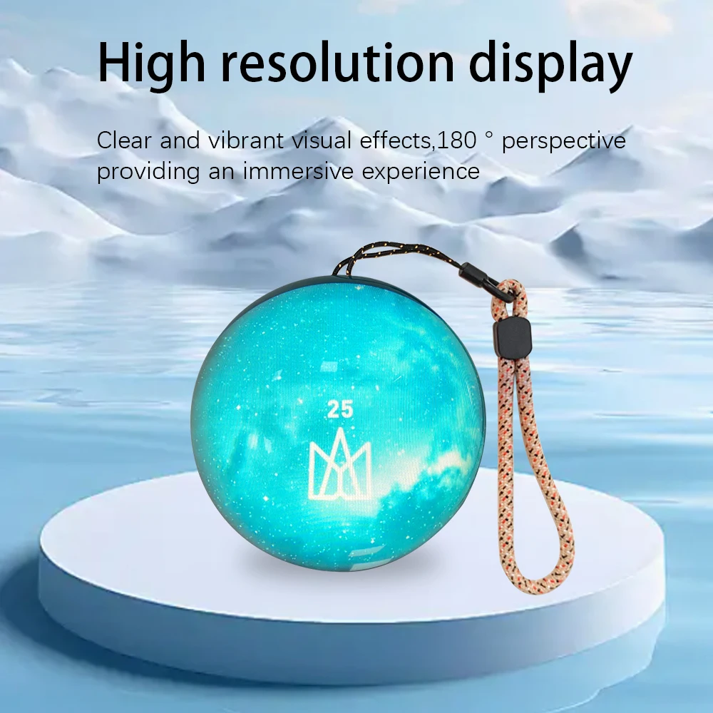Elektronische Kristallen Bol, 2,7 Inch Lichtgevende Glazen Bol Met 3D Digitaal Display, DIY Video- En Fotospeler, Aanpasbaar Cadeau Voor Een Jubileum Of Bruiloft Voor Koppels(Orange