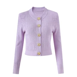 O collo manica intera bottoni 4 colori opzione Cardigan lavorato a maglia elastico autunno inverno elegante moda donna maglione