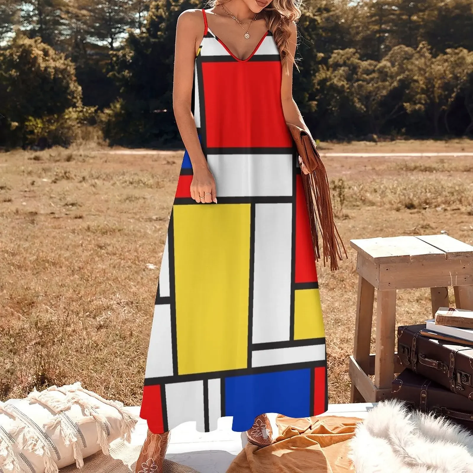 Pop Art Sleeveless Dress Dress woman Female clothing Elegant gown