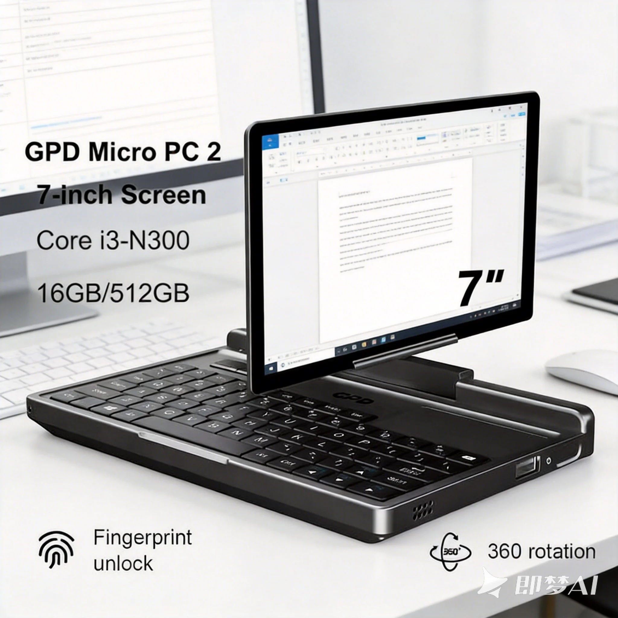 

Fast Delivery GPD Micro PC 2 Palm-sized Notebook, 7 Inch Touch, N300, 16GB/512GB, Win11 Mini Laptop