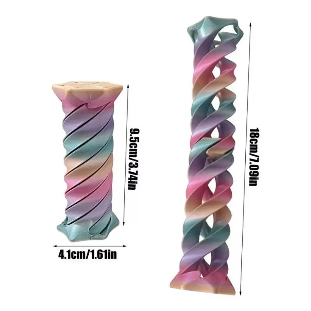 取り外し可能な3Dスパイラルコーンフィジェットトイ キャンディーカラー回転スパイラルツリー彫刻 指先玩具 インポッシブルシャトルモデル