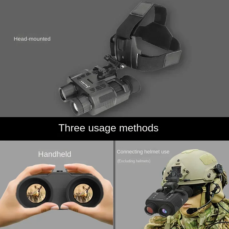 Binocolo notturno NV8000 Binocolo per visione notturna HD montato su casco Binocolo digitale Dispositivo per visione notturna a infrarossi montato sulla testa