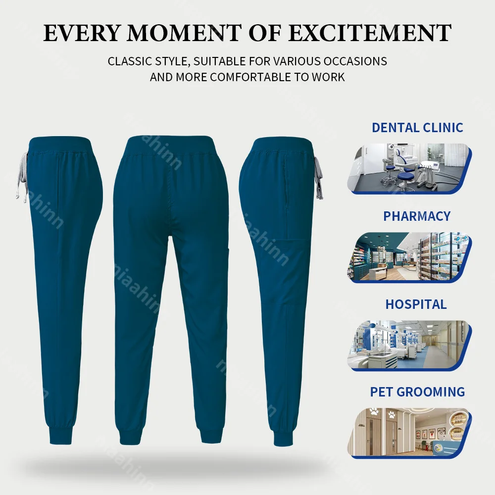 Nurses Accessories Slim Fit Women Scrubs Sets Hospital Medical Uniforms Scrubs Tops Pant Dental Clinic Beauty Salon Spa Workwear