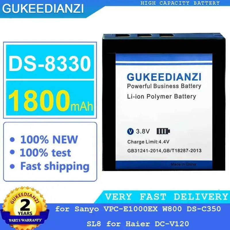 

Camera Battery 1800Mah For Sanyo Vpc-E1000EX W800 DS-C350 SL8 Haier DC-V120 Premium Replacement DS-8330