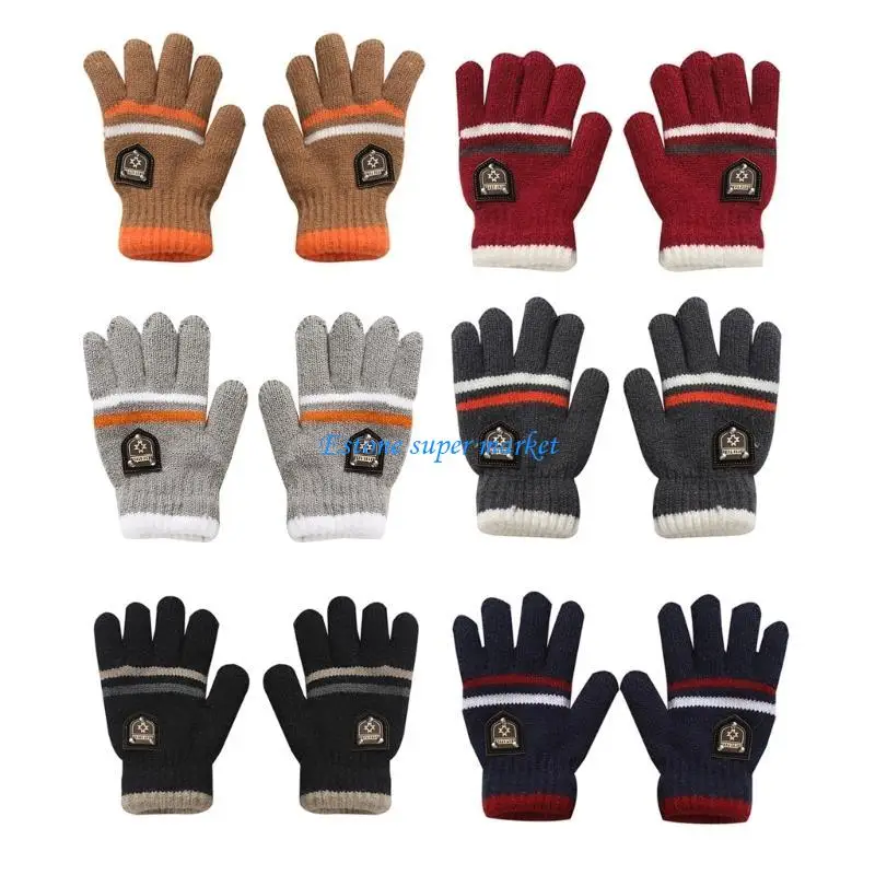

090B Kids Gloves Winter Warm Gloves Full Fingers Gloves Mittens for Boy Girl Outdoors Activities Supplies Comfortable Wearing