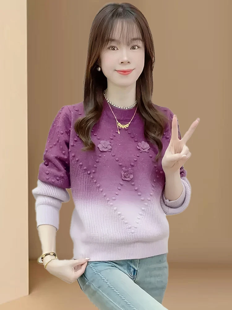 Faionable Casual Lange Sve Gestrickte Pullover frauen Lose Abnehmen Design Herbst Winter Neue Ankunft Komfortable Atmungsaktive...