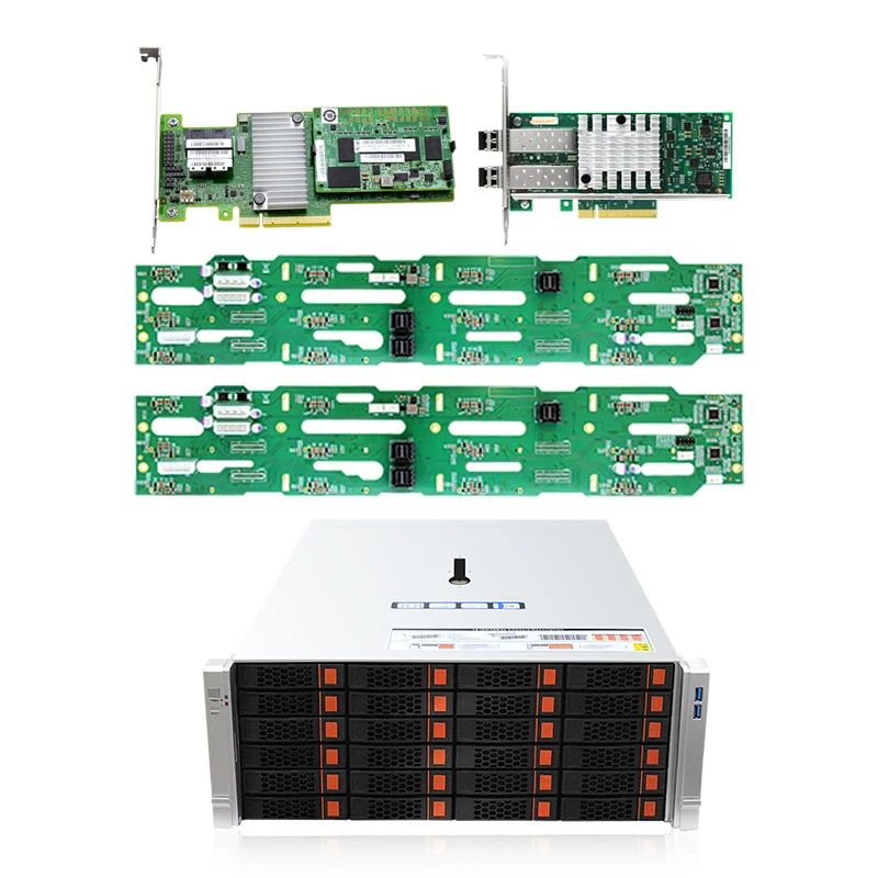 

CC3K24-24S 4U 24 Tray Rackmount Server Chassis 12Gb/s 3.5'' SAS/SATA Storage Backplane 3*12038 Fan Support Customization